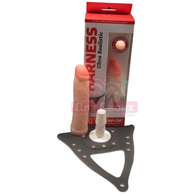 Фаллоимитатор (страпон) из кибер-кожи с поясом "Harness"