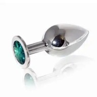 Большая серебряная пробка из стали, изумруд