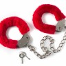 Меховые оковы на ноги BONDAGE, красные 